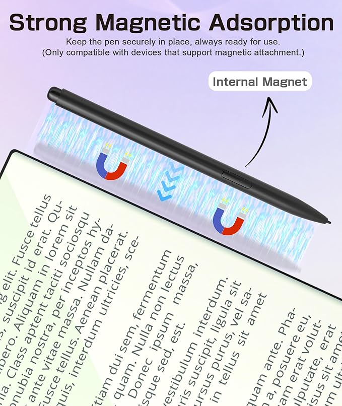 Ciscle Magnetic EMR Stylus Compatible with Remarkable 2 Replacement Digital Pen with Eraser 4096 Pressure Levels Palm Rejection Tilt Support for Remarkable/Samsung/Wacom/Onyx EMR Devices-5 Tips