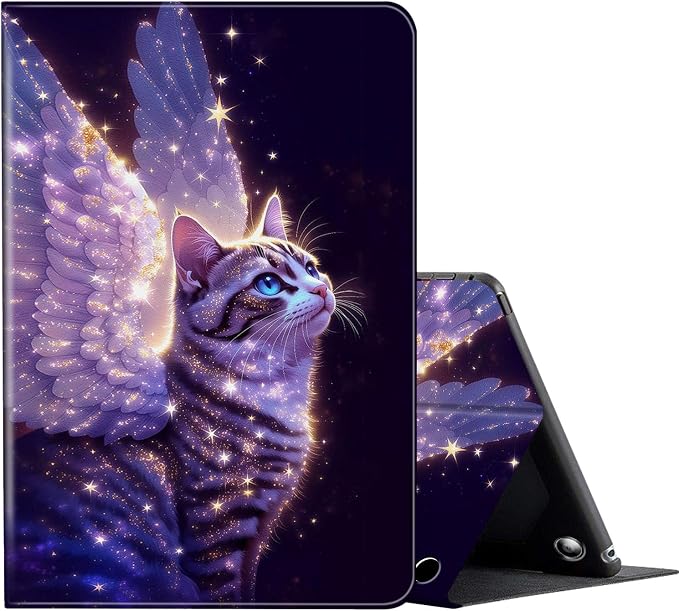 Galaxy Angel Cat Glitter Art