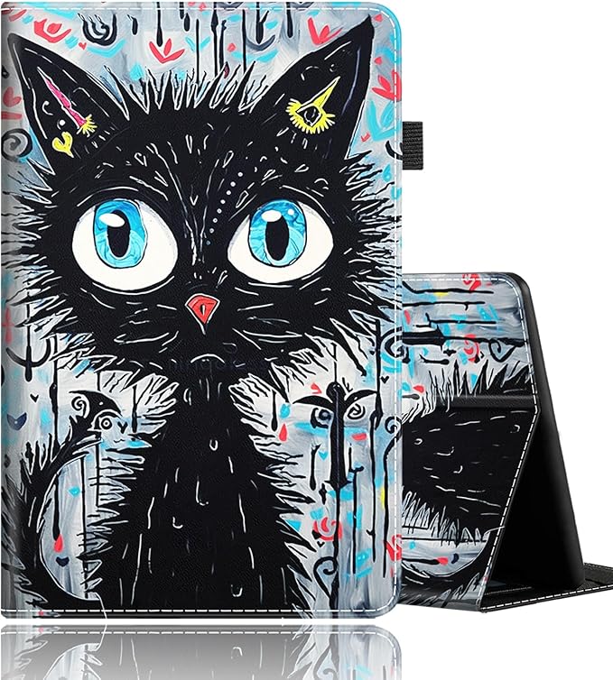 Case for All-New Amazon Kindle Fire HD 8 &amp 8 Plus Tablet (12th Generation/10th Generation 2022/2020 Release) 8 Durable Shockproof Protective CoverBlack Cat