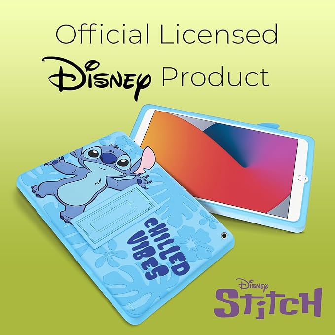 Disney Stitch Kids Case for iPad - 9th Generation iPad Case iPad 8th Generation Case iPad 7th Generation Case - 10.2 2019/2020/2021 - Tablet Cover with Stand Shockproof Silicone