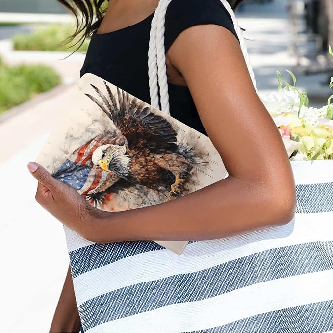Patriotic American Flag Bald Eagle