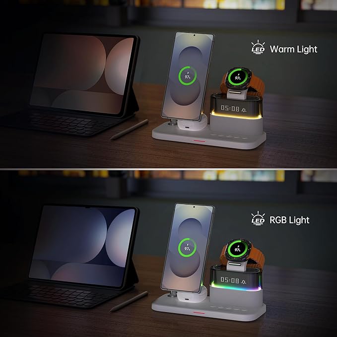 Magnetic Charger for Samsung 5 in 1 Wireless Charging Station for Samsung Galaxy S25 Ultra/S24/S23/S22 Galaxy Watch 8/7/6/4/5 Galaxy Buds/Pro Upgraded Version