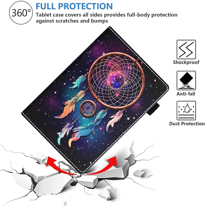 Case for All-New Amazon Kindle Fire HD 10 &amp 10 Plus Tablet (13th/11th Generation 2023/2021 Release) 10.1 - Premium PU Leather Stand Cover with Smart Auto Wake Dreamcatcher