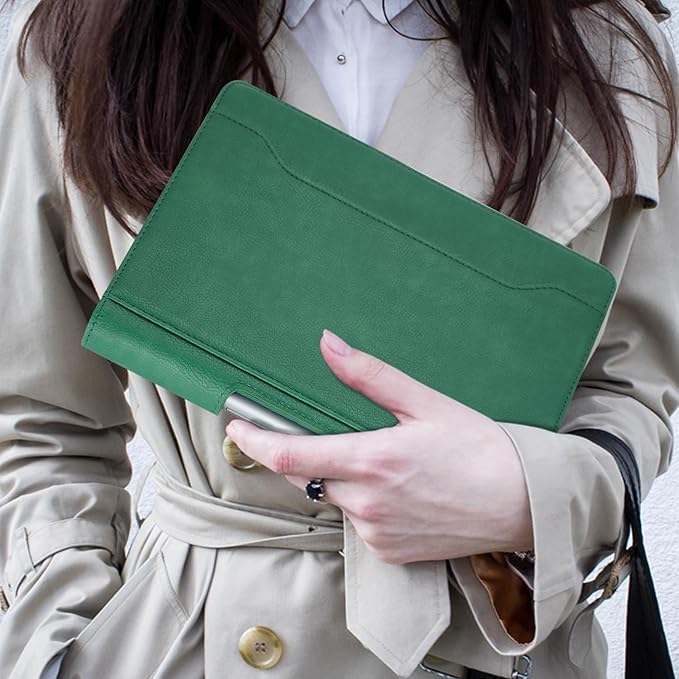 Case Compatible with Lenovo Tab Plus 11.5 inch Tablet PU Leather Business Cover for Pad Studio (TB351FU) Folding Stand CoverDark Green