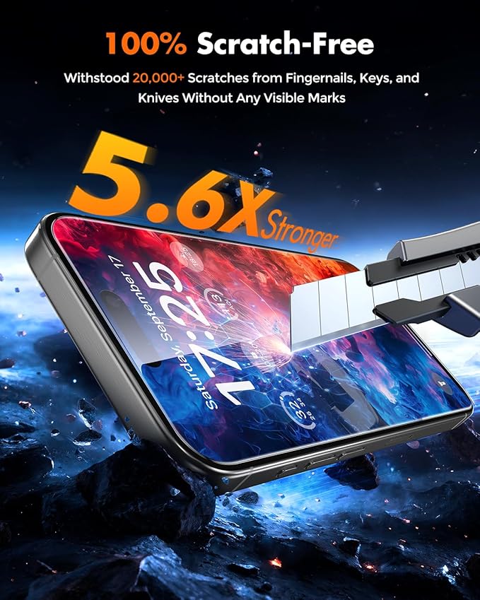 UNBREAKcable iPhone 15 Plus Screen Protector [3-Pack] Tempered Glass with Auto-Align Tech for Easy Install 9H+ Hardness Anti-Fingerprint Ultra-Clear Full-Coverage Protection 6.7-Inch