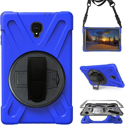 Case for Samsung Galaxy Tab A 10.5 2018 (SM-T590/T595/T597)Portable Heavy Duty Dropproof Protective Cover Case with 360 Rotating StandHandle &amp Shoulder StrapStylus Pen (New Blue)