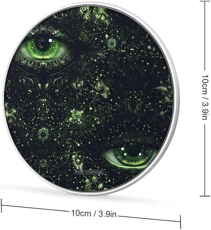 Green Eye Mandala Phone Charger Magnetic Charging Pad Anti-Slip with USB Cable