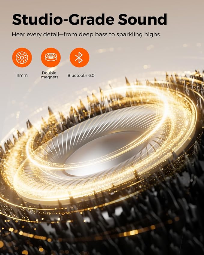 Truefree Wireless Earbuds HD-100 Bluetooth 6.0 Sport Earphones Magnetic Wireless Headphones 11mm Driver Spatial Audio IP67 Waterproof 20H Playtime AI Enhanced Calls App Control Dual Connection