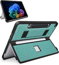 Protective Case for Microsoft Surface Pro 12 inch 2025 | Fall-Resistant Cover with Hand Strap | Compatible with Built-in Kickstand &amp Magnetic Slim Pen Storage &amp Type Cover Keyboard | Cyan