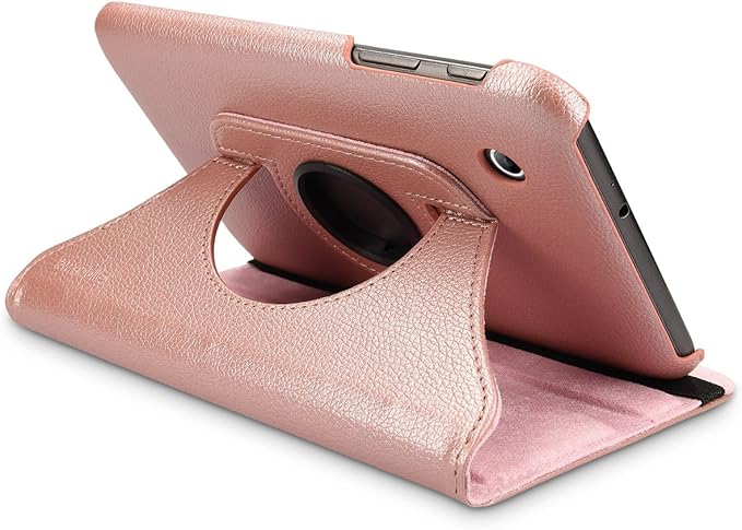 kwmobile Rotating Case Compatible with Samsung Galaxy Tab 2 7.0 P3110 / P3100 - Case PU Leather Tablet Cover with Stand - Rose Gold