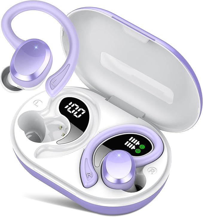 Wireless Earbuds Bluetooth Earbuds Bluetooth 5.4 Headphones 68hrs Playtime Sport Earphones with LED Display ENC Noise Cancelling Mic IPX7 Waterproof Over Ear Ear Buds with Hook for Gym/Workout