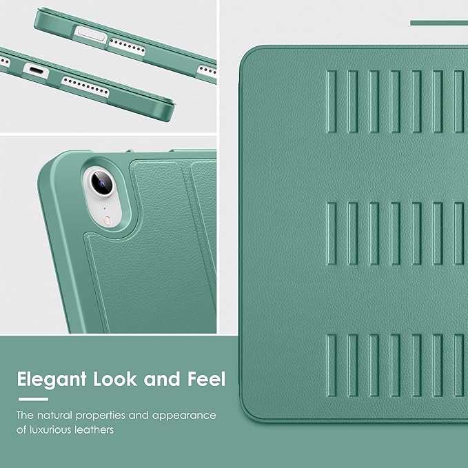 VIKESI Case for iPad iPad mini 7 (A17 Pro) and iPad mini 6Multiple Angles Magnetic Stand CoverShockproof Soft BackPencil Holderand Auto Sleep/WakeForest Green