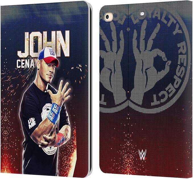 Head Case Designs Officially Licensed WWE John Cena Superstars Leather Wallet Case Compatible with Apple iPad 9.7 2017 / iPad 9.7 2018