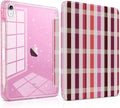 TWOLSKOO Sparkly Case for iPad Pro 11 inch (M5 2025 / M4 2024) Glitter Hard Acrylic Back with Pencil Holder Slim Trifold Stand Folio Cover Auto Sleep/Wake Tartan Pattern