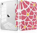 MEEgoodo Case for iPad A16 11th Generation 2025/10th Generation 2022 Glitter Tablet Cases with Transparent Acrylic Back+Trifold Stand +Pencil Holder+Auto Wake/SleepPrint with Flowers