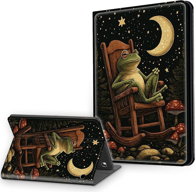 Case for Amazon Fire HD 8 &amp 8 Plus Tablet (12th/10th Gen 2024/2022/2020) Multi-Angle Viewing Leather Smart Stand Back Cover with Auto Sleep Wake Frog