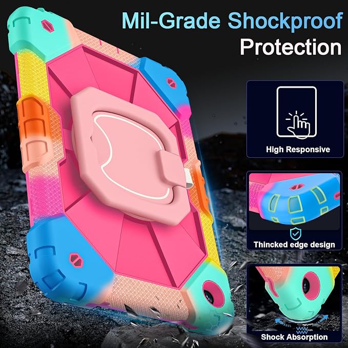 Case for Galaxy Tab A9+/ A9 Plus Cases 11 Inch (SM-X210/X216/X218) with Screen Protector/360 Rotating StandMilitary Grade Shockproof Cover for Samsung A9 Plus Tablet Case