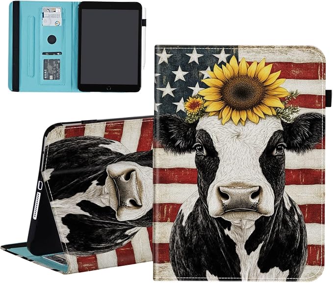 American Flag Cow Sunflower