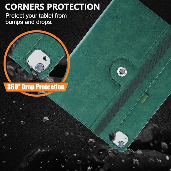 Case Compatible with Tablet iPad Air 13 inch M3 2025 iPad Air/Pro 13 M2 inch 2024Cover 360° Rotating Stand PU Leather for iPad Pro 12.9 inch 6th/5th /4th/3rd Gen Auto Wake/Sleep Green