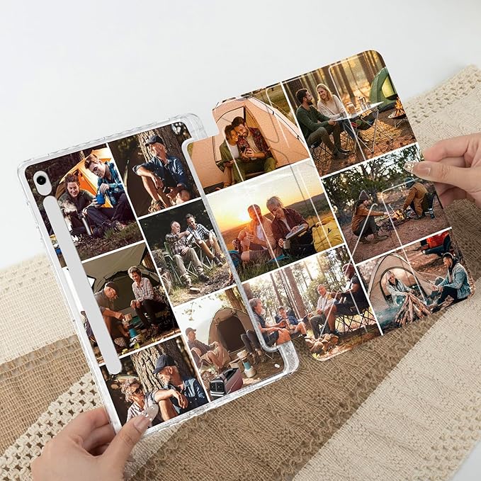 Custom Pictures Personalized Case for Samsung Galaxy Tab S10 Lite 11 inch(2025) Built-in Pencil Holder Customized Photo Galaxy Tablet Case with Shockproof Protective Cover Clear PC Back Shell