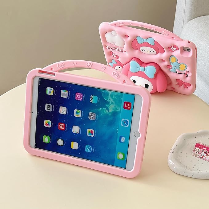 Cartoon Case for Samsung Galaxy Tab A8 10.5 2022MONEHOYSY Cute Soft Silicone Kickstand [Drop ProofShock ProofAnti Slip] Back Stand Cover Case for Kids Children Teens Girls Boys (Melody)