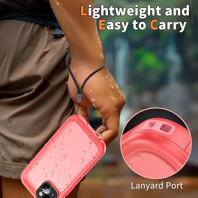 Cozycase Compatible with iPhone 14 Plus Waterproof Case - Full Body Shockproof Dustproof Dropproof Built in Screen Protector Rugged Waterproof Case for iPhone 14 Plus 6.7 Inch Pink