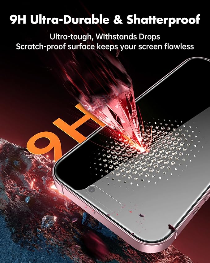 UNBREAKcable 4PCS Screen Protector for iPhone 15 Plus - 2 Privacy Tempered Glass+ 2 Clear Glass Double Shatterproof [Installation Frame] [9H Hardness] [Case Friendly] Anti-Scratch iPhone 6.7 inch