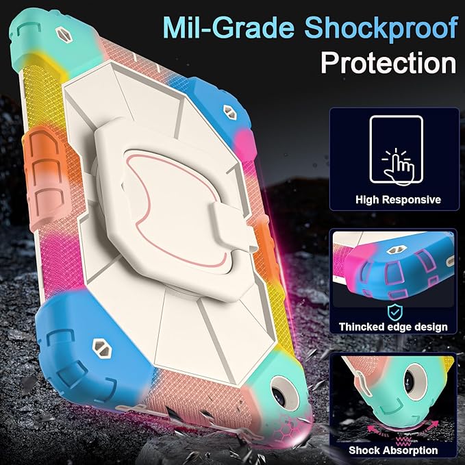 Case for Samsung Galaxy Tab A9+/ A9 Plus Case 11 2023 (SM-X210/X216/X218) with Screen Protector/360 Rotating StandMilitary Grade Shockproof Cover for Galaxy Tab A9 Plus Cases