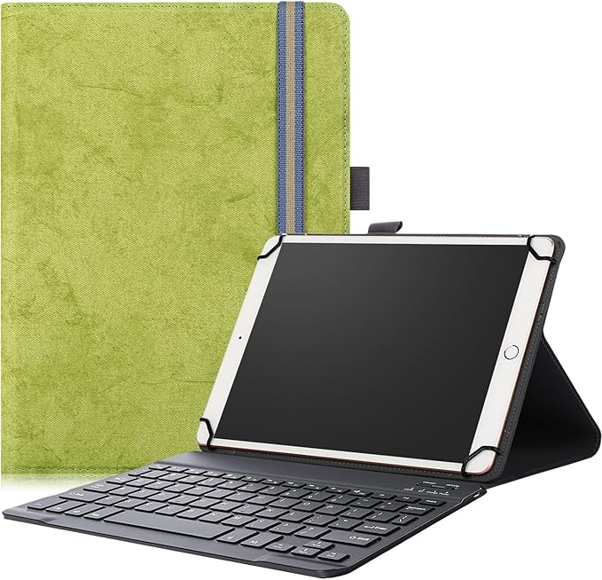 Neezee for 9-11” Relndoo P80 / JJGJ P80 Tablet Case with Keyboard – Slim 2-in-1 Folio Cover (Green Relndoo P80 / JJGJ P80)