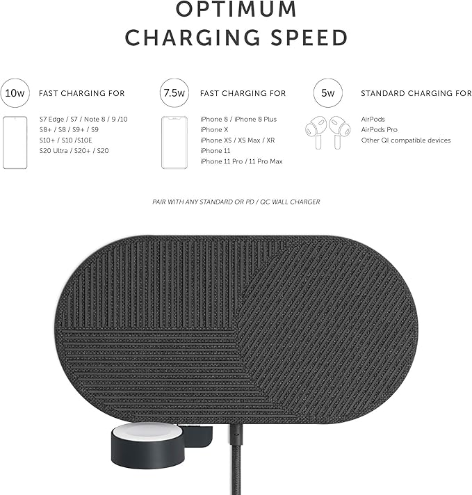 Native Union Drop XL Wireless Charger (Watch Edition) – Multi-Device Charging pad for iPhone &amp Qi Compatible Devices with Detachable Apple Watch Puck (Adapter for US China and Australia Included)