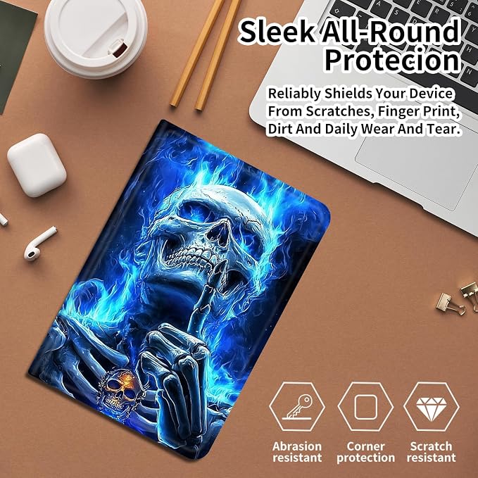 Blue Flame Skull Fingers