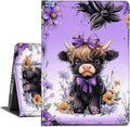 Case for Amazon Kindle Fire HD 10 and Fire HD 10 Plus 10.1 Tablet Case (13th/11th Generation 2023/2021 Release) Slim Fit PU Leather Cover with Auto Sleep/Wake - Baby Highland Cow