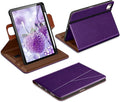 DTTO for iPad Air 11 inch Case M4 / M3 / M2 (2026/2025/2024) iPad Air 5th / 4th Gen (2022/2020) 360 Degree Rotating Premium Leather Folio Stand Cover with Pencil Holder Dark Purple