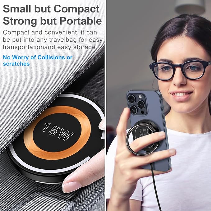S24 Ultra Wireless Charger Fast Charging Pad for Galaxy S24+/S24/S23+/S22/S21/S20/Z Flip 5Google Pixel 8Pro/8a/7/62Pack 15W Magnetic Wireless Charger Mat Charger Dock for iPhone 15