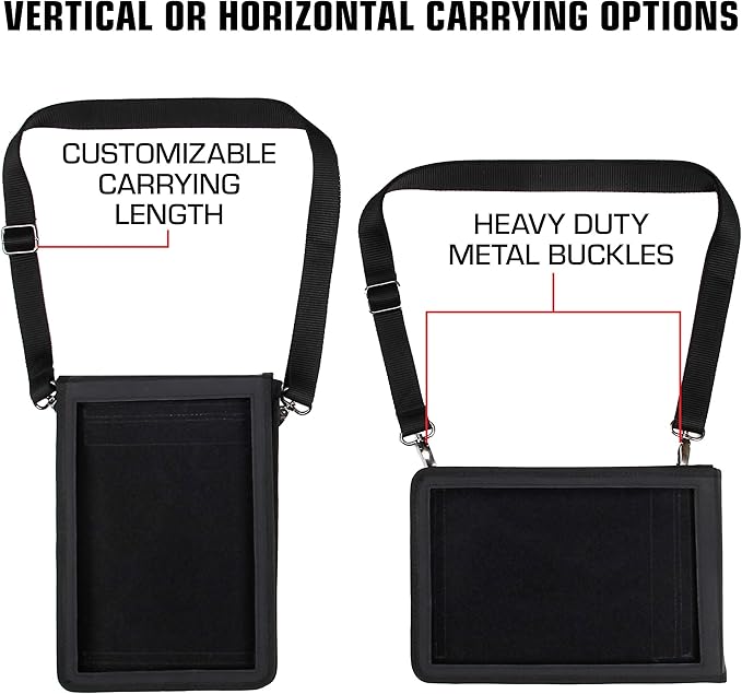 USA GEAR 10 inch Rugged Travel Tablet Sleeve with Open Front Adjustable Shoulder Carrying Strap and Protective Rigid Exterior - Compatible with 10 inch Tablets - Perfect for Hands Free Carrying