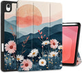 DONGKE Case for Samsung Galaxy Tab S11 5G 11 2025 Model (SM-X730/X736B) Slim Lightweight Trifold Stand Cover with S Pen Holder Auto Sleep/Wake Soft TPU Shockproof Back Daisies