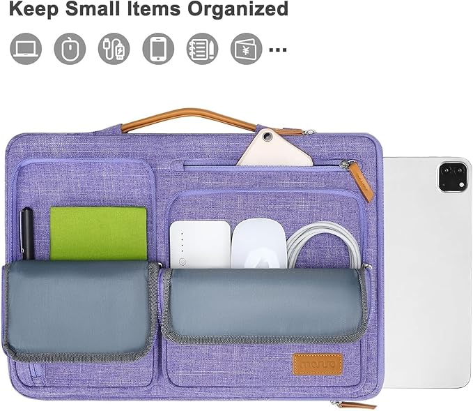 MOSISO 9-11 inch Tablet Sleeve Case for iPad A16 2025 iPad Air 11 inch M3 M2 iPad Pro 11 M4 iPad 10/9/8/7th Galaxy Tab A9+/S9/S8/Plus 11 Side Open Carrying Bag with 4 Zipper Pockets Purple