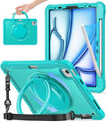 BATYUE Case for iPad Air 11-inch M4(2026)/M3(2025)/M2(2024) iPad Air 4/5 10.9 &amp Pro 11 2018-2022 - Shockproof Case with 360° Rotating Stand &amp Handle Pencil Holder Shoulder Strap Light
