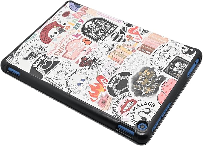Case Fits New Amazon Fire HD 10 Tablet Case(Only Fit 13th Gen 2023 Release) Bookish Skull Trifold Lightweight Hard Shell Stand Cover with Auto Wake/Sleep Read More Books