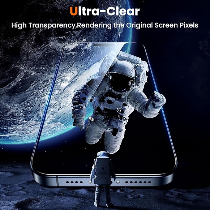 UniqueMe for iPhone 15 Plus Screen Protector - [Military Grade Shatterproof &amp 9H+ Hardness] Screen Protector 15 Plus Tempered Glass Full Coverage Protection Easy Installation 2 Packs