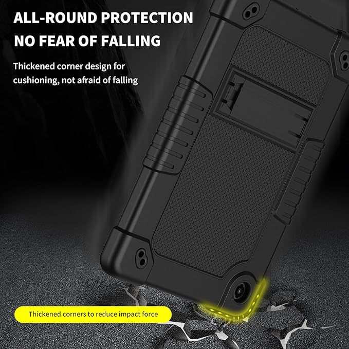 for Tmobile Revvl Tab 2 Tablet Case with 2 Pcs Screen ProtectorShockproof Kids Protective Case with Shoulder Strap Kickstand Cover for Tmobile Revvl Tab 2 Tablet 10.1 inch (Black)