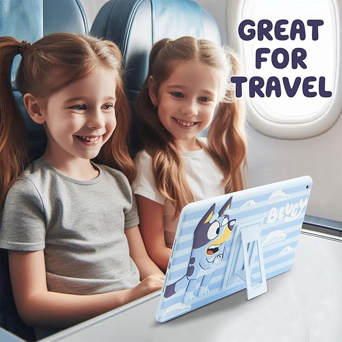 Bluey Kids iPad Case - 10.2 Case for iPad 9th/8th/7th Generation - 2019/2020/2021 Tablet Cover with Stand Shockproof Silicone Protector