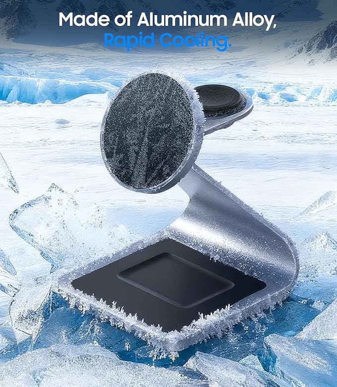 Magnetic Wireless Charger for Samsung 3 in 1 MagSafe Charging Station Aluminum Charger Stand for Galaxy S26/S25/S24/Ultra/Plus/Z Fold7/Flip7 Watch Charger Stand for Galaxy Watch Ultra 8 7 for Buds