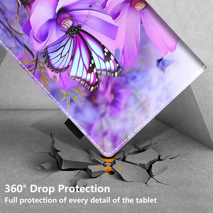 Purple Flowers and Butterfly