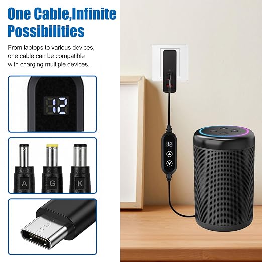 Black-65W with 16 Adapter DC Cable
