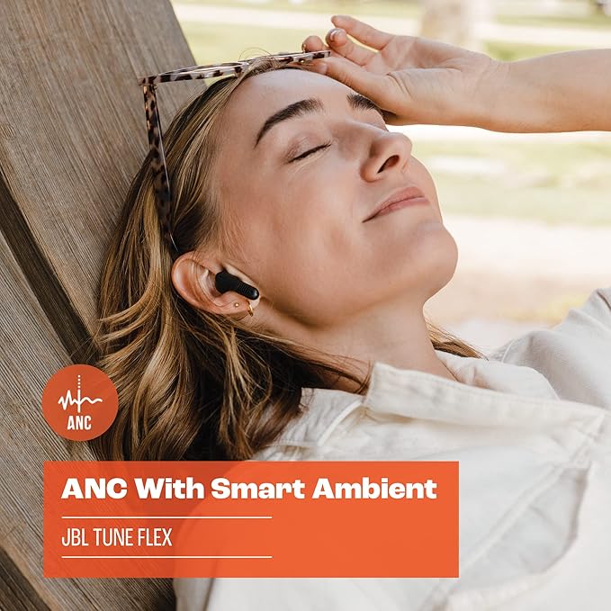 JBL Tune Flex - True Wireless Noise Cancelling Earbuds (White) Small