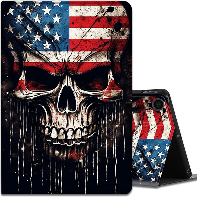 Vintage American Flag and Skull