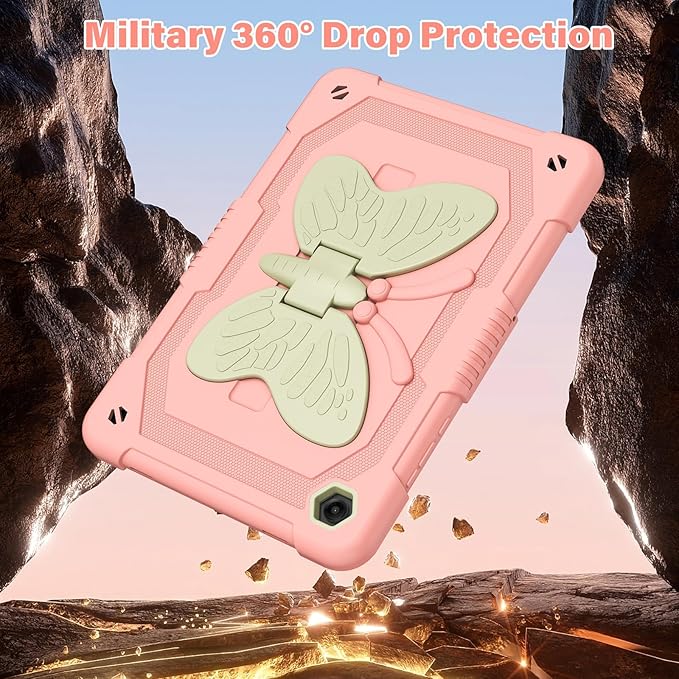 Cover for Samsung Galaxy Tab A11+ Plus/A9+ Plus Case with Screen Protector Galaxy Tab A11+/A9+ 11 inch 2025/2023 Released with Butterfly Stand Shoulder Strap Shockproof case for Kids Girl