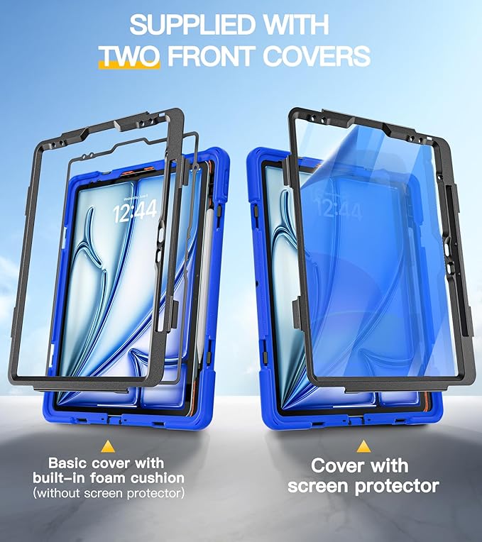 BRAECN Case for iPad Air 13 Inch 2026(M4)/2025(M3)/2024(M2) &amp iPad Pro 12.9''(2022/2021/2020/2018) Full-Body Protection Screen Protector Pencil Holder 360° Rotating Handle Kicktand Kids Friendly