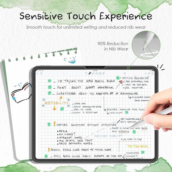 PandaShield 2-Pack Paper-feel Screen Protector Easy-Installation Box for iPad Pro [11-in.] M5/M4 (2025/2024)MatteWrite and Draw like on PaperBubble FreeAnti-GlareScratch ResistantApple Pencil Su